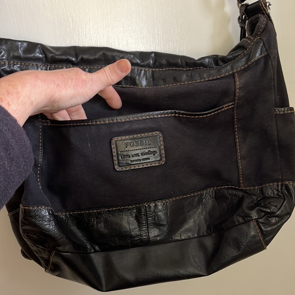 Fossil black saddle bag, cross body - Picture 6 of 7